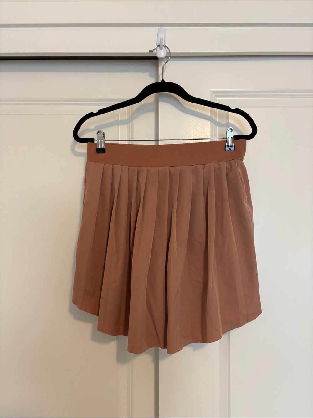 Pleated Mini Skirt in terracotta